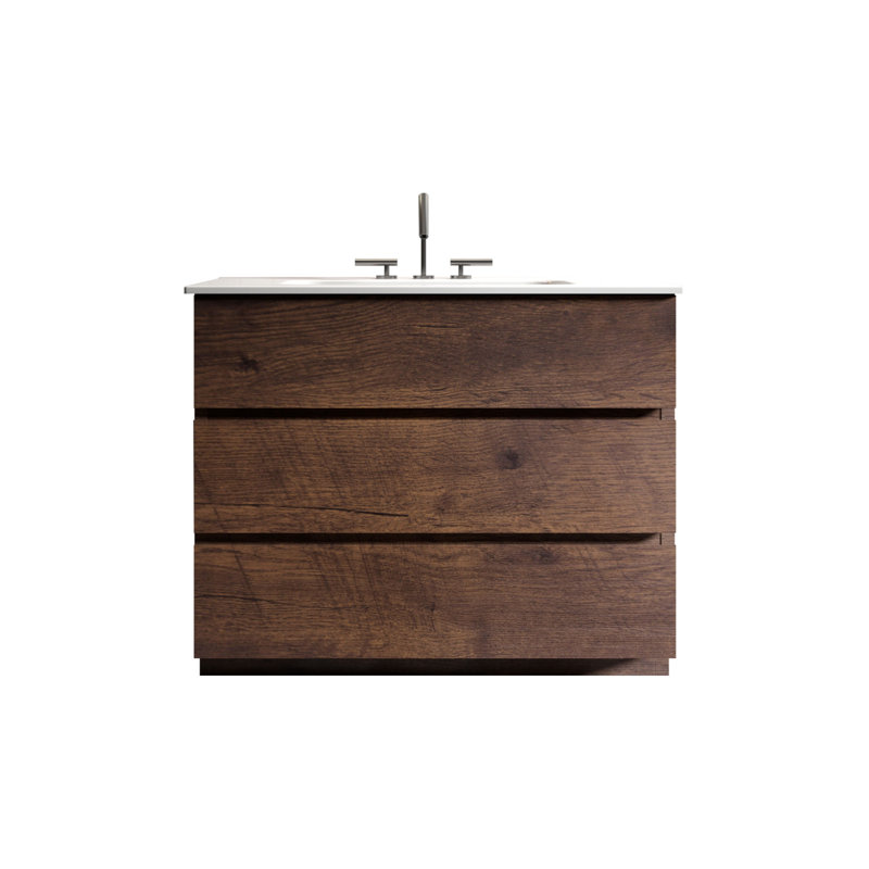Meuble-lavabo moderne en mélamine sans effort idéal pour les espaces contemporains