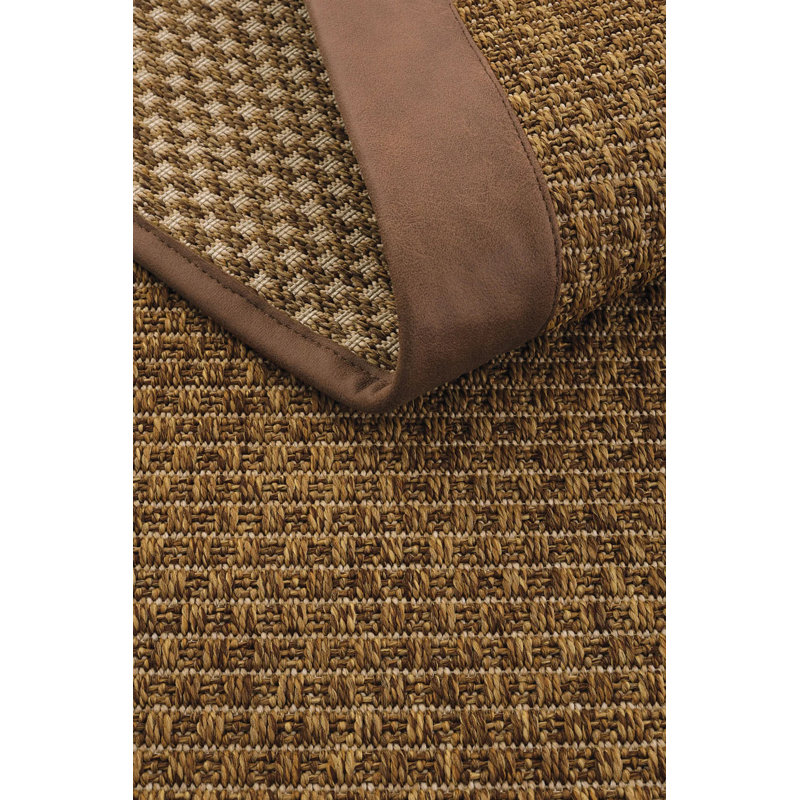 Tapis Lyon en lin sisal Casa Border, Rectangle 6 pi 7 po x 9 pi 11 po