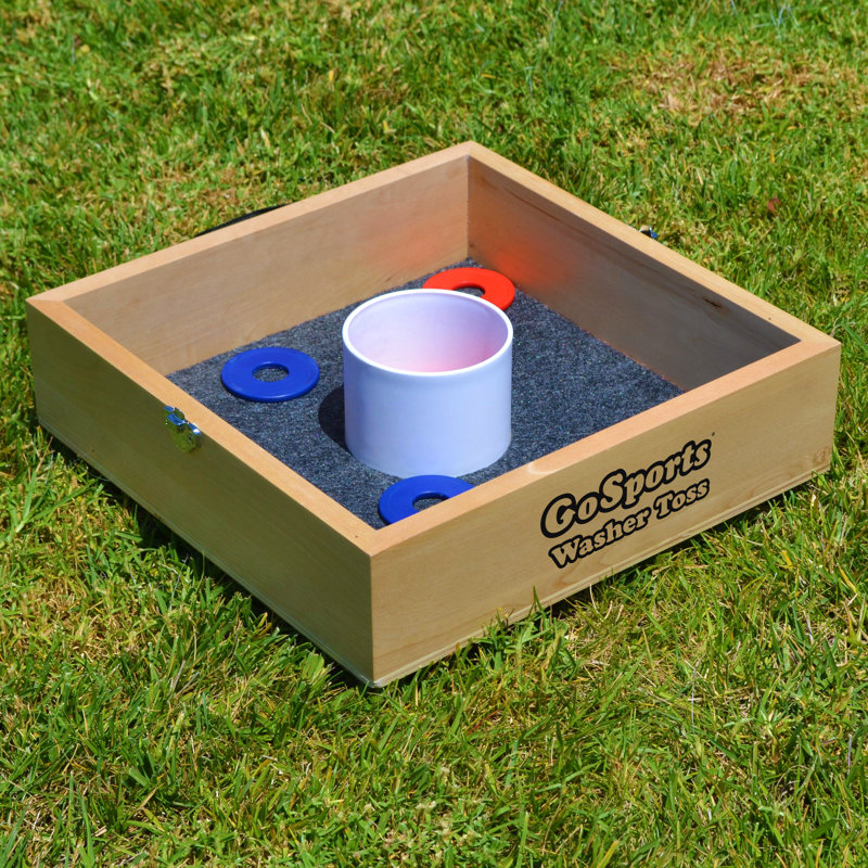 Premium Birch Wood Washer Toss Game Set with Plastic Coated Steel Washers