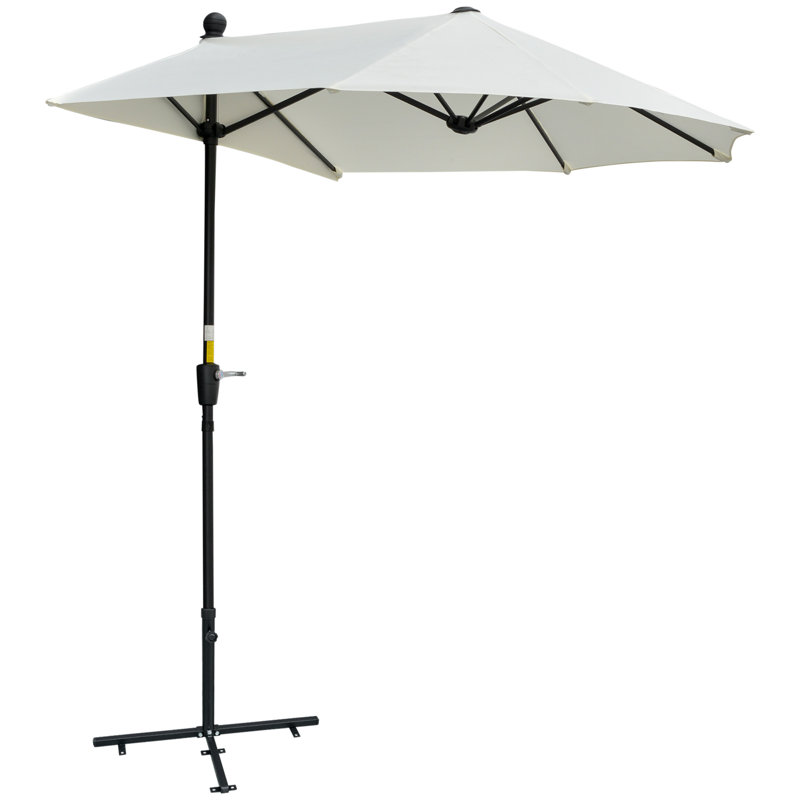 Parasol de patio 6,6 x 6 pi avec auvent double face, gris foncé, Blanc