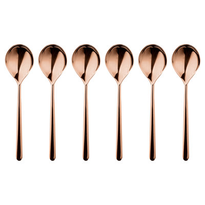 Ensemble de 6 cuillères à espresso Linea - bronze