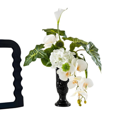 Orchidée artificielle blanche 17 po avec fausses orchidées 17 po