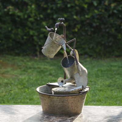 Outdoor Metal Weather Resistant Cascade Fountain