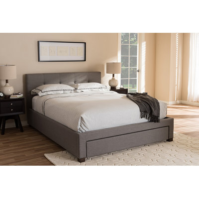 Lit plateforme tapissier avec rangement Rendova