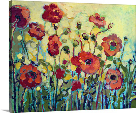 «Noleen Anitas Poppies», reproduction d'art sur toile, H 16 po x l 20 po x P 1,25 po