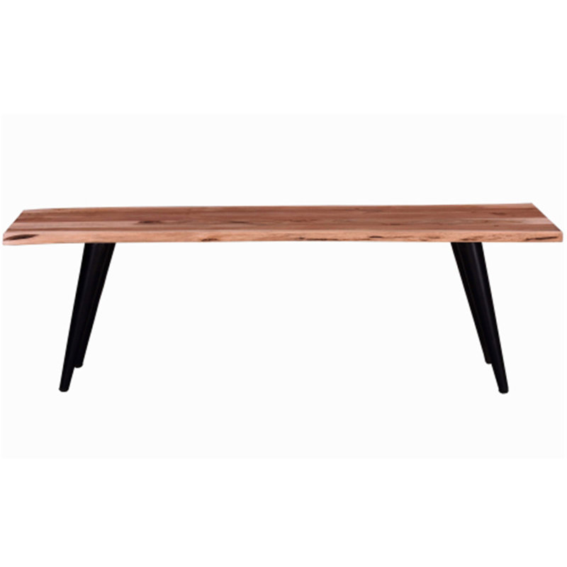 Banc d'entrée, banc de salle à manger en bois avec pieds en fer
