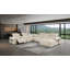 Canapé modulaire en forme de L en cuir italien 7 pièces BEIGE avec 2 fauteuils inclinables électriques et appuis-tête réglables faisant face à la droite-1984005127-1981184904-1984005123