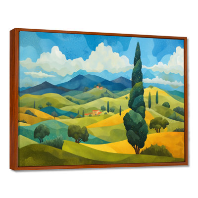 The Swaying Cypress Pointillism Reimagined II - Van Gogh Landscapes Wall Art Living Room