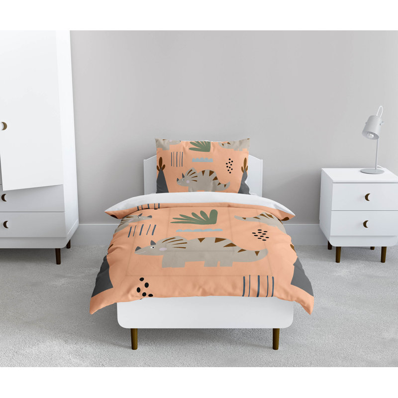 Tricera Watch Decorative Lightweight Comforter Set, Peach Animal Print