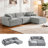 105'' Modular Sectional Sofa Couch,Boneless Couch, Compressed Couch, Detachable And Washable, Replaceable Sofa Cover, Modern Woven-Textured Upholstery, Convertible L-Shaped Design For Living Room-984386089-984386091