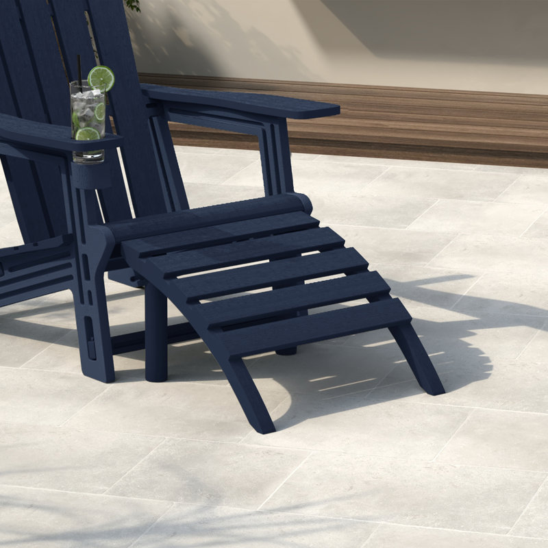 Repose-pieds d'extérieur en poly Adirondack, Bleu