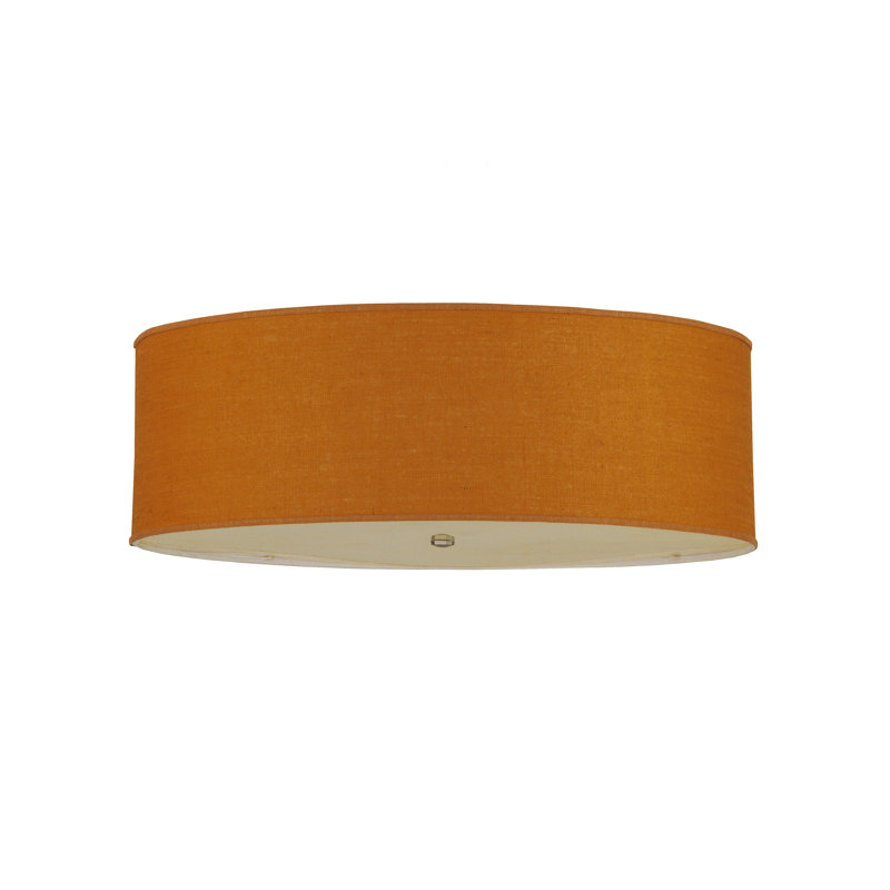 Plafonnier encastré en tissu, Nickel, Toile de jute cuivre