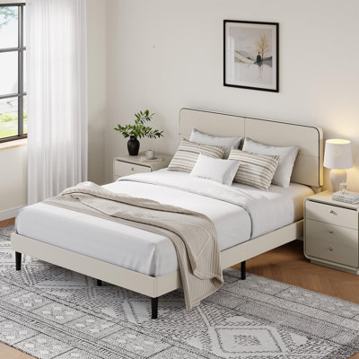 Cadre de lit plateforme rembourré avec tête de lit en velours, 140 cm