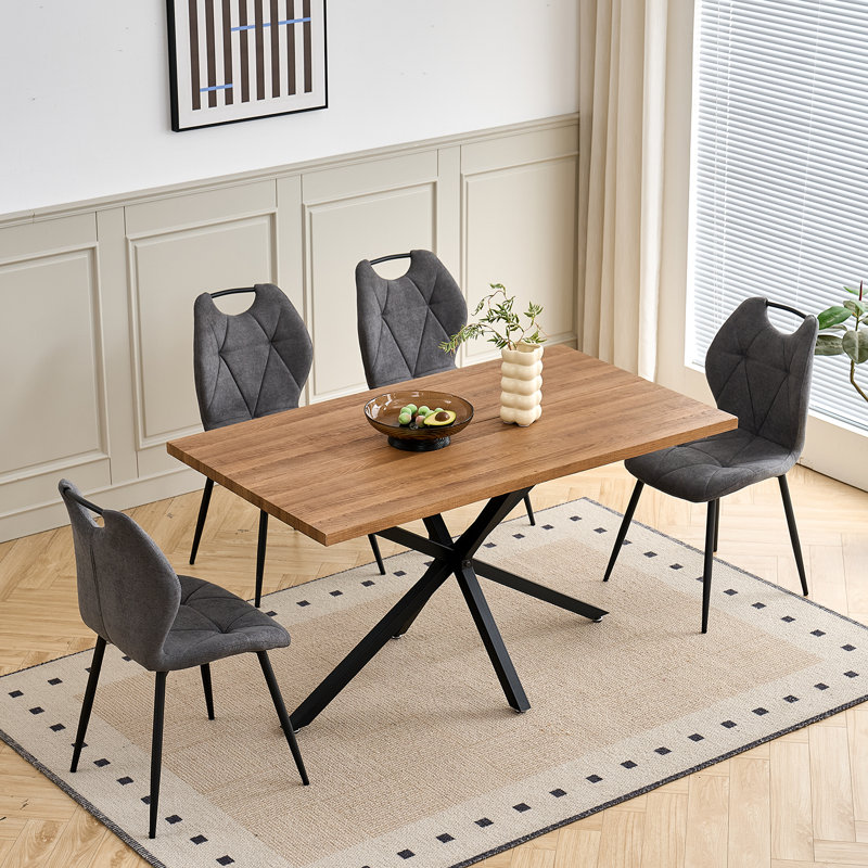Dining Chairs - Contemporary Dining Chair - Comfortable Velvet Dining Chair - Metal Legs, Grey, 4 