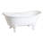 Kingston Brass Aqua Eden 67-Inch Cast Iron Oval Double Slipper Clawfoot Tub (7-Inch Faucet Drillings)-36261711