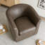 Fauteuil demi-tonneau pivotant en similicuir-368097832