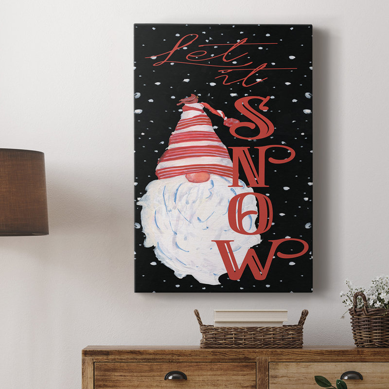 Let It Snow Gnome -Gallery Wrapped Cavas, 18" H x 12" W