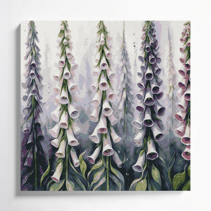 Art mural sur toile Botanical Foxglove, H 16 po x l 16 po