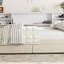 Lit plateforme tapissier avec tiroirs