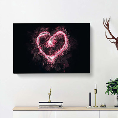 Spark Of Love In Pink In Abstract - Wrapped Canvas