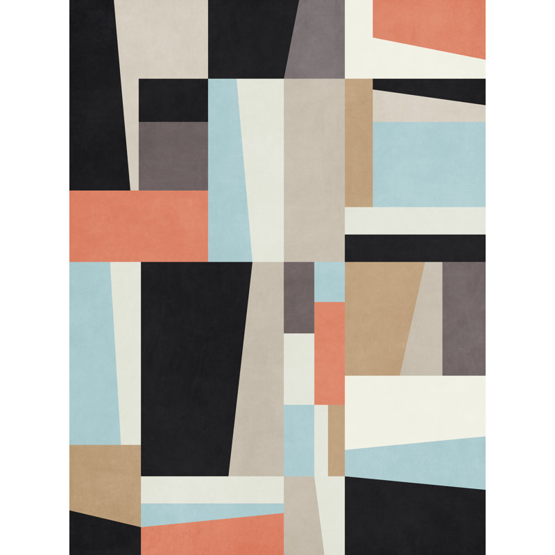 Geometric Pattern Print by Angel Estevez, Black Framed Paper, 31.25" H x 25.25" W