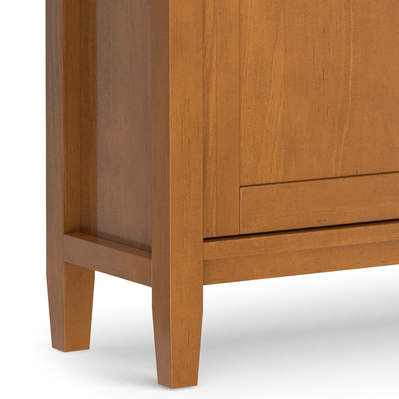 Light Golden Brown Solid Wood 36" Freestanding Storage Cabinet