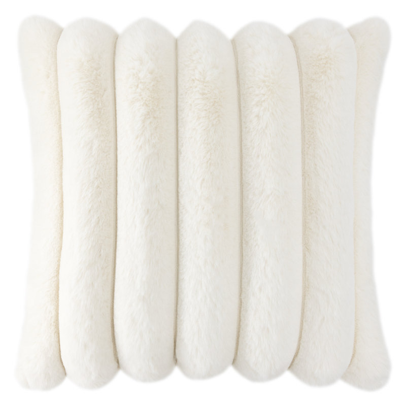 Housse de coussin souple en fausse fourrure 18 x 18 pouces, Blanc
