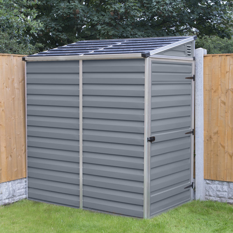 Palram - Canopia Skylight 4 ft. W x 6 ft. D Polycarbonate Lean-To Tool Shed, Dark Gray