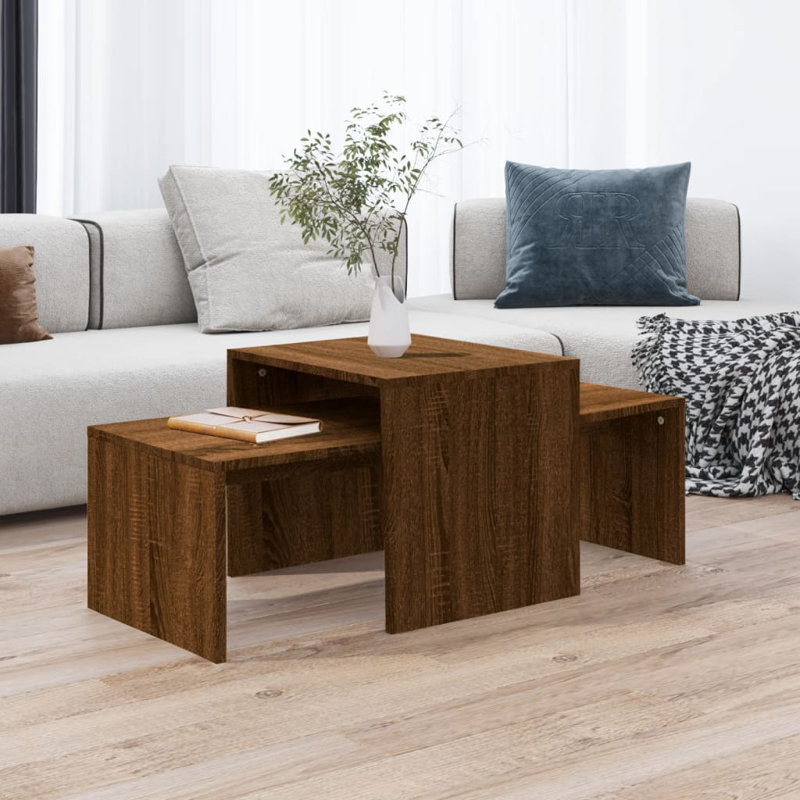 Bisma Sled Coffee Table, Brown Oak