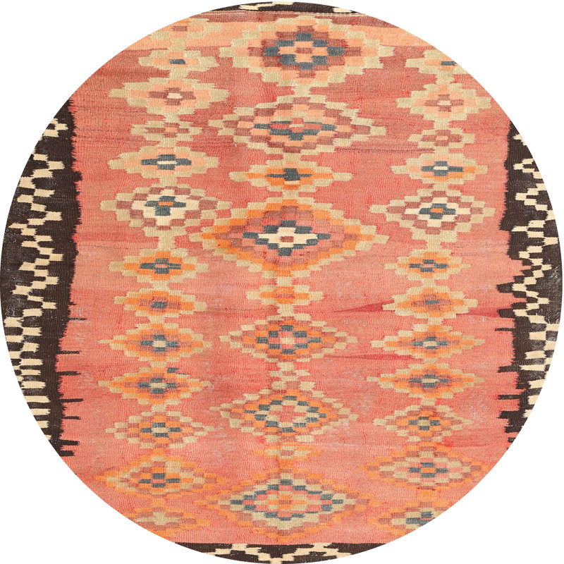 Tapis orange / beige Chatteris, Rond 4 pi