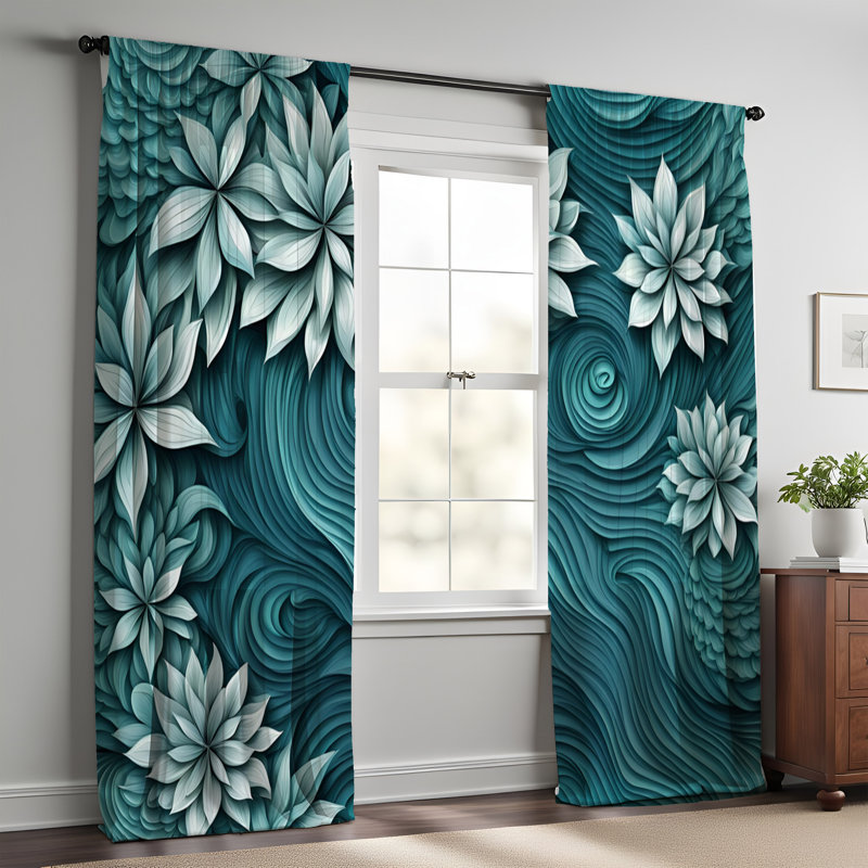 Elaheh Semi Sheer Curtain Pair, 20" W x 61" L