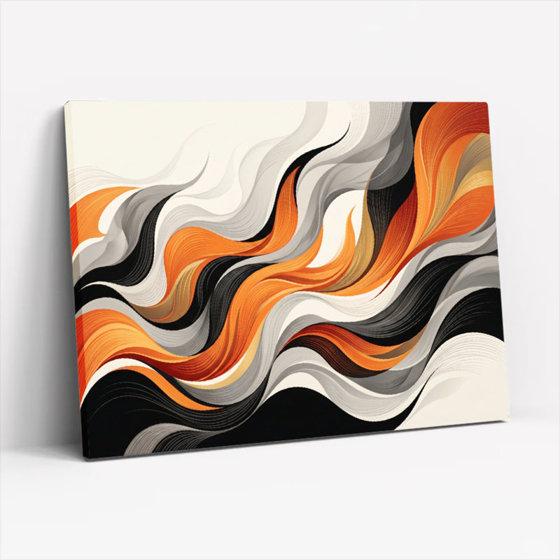 Ensemble de 1 tableau sur toile « Vague et Flamme », 24"H x 36"W, Wrapped Canvas