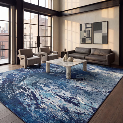Tapis bleu clair / vert Etta