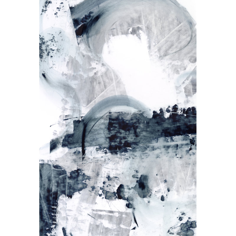 Polar Opposites I - Wrapped Canvas Painting, 46cm H x 30cm W, Black Floater Framed