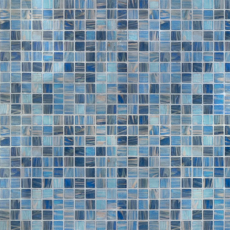Blue Mosaic Frosted Privacy Window Film, 24-in x 74-in
