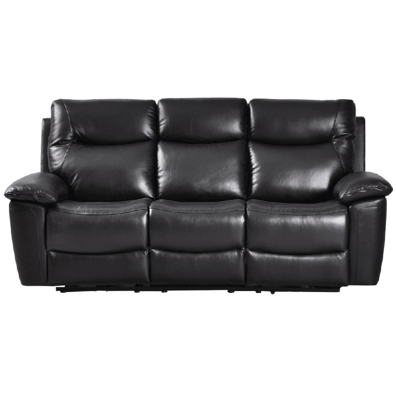 Celarian Genuine Leather Electric Power Recliner 3 Seater, Black