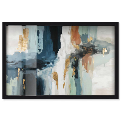 Gold Meets Indigo III Green Art Shadowbox Print by Art Remedy
