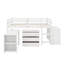 Lit mezzanine bas bas avec commode, tablettes et bureau, lit multifonctionnel-1805143809