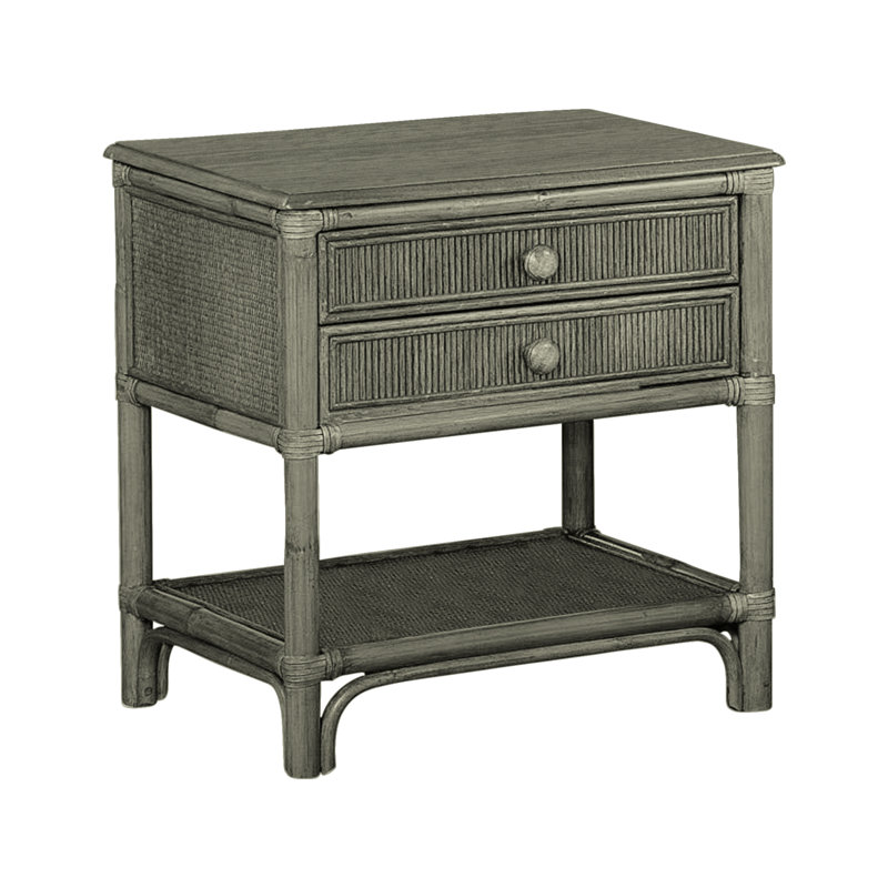 Summer Retreat 26'' W Wicker / Rattan Nightstand, Greystone
