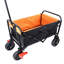Mini chariot de plage pliable de jardinage (frein + orange + noir)