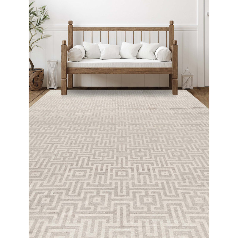 Neo Villa Geometric Area Rug in Ivory, Rectangle 10' x 13'10"