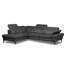 Genuine Leather Reclining Corner Sofa with Adjustable Headrests and Adjustable Armrest and Storage-449599726-449599727