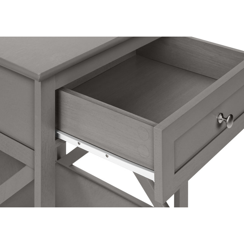 Table d'appoint, table de bout, table d'appoint, 2 niveaux, chambre à coucher, table de chevet, lampe, tiroir de rangement, placage gris antique, transitionnel