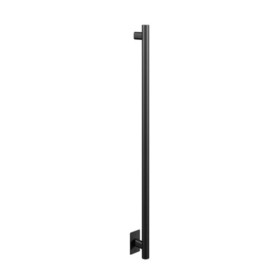 48" Como Electric Hardwired Single Bar Vertical Minimalist Towel Warmer - Matte Black, Electric Hardwired Towel Warmer, Space Saving Design, Includes Programmable Smart Switch, Lifetime Warranty