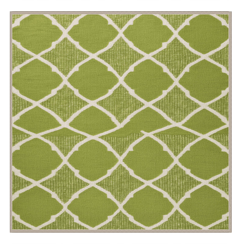 Tapis brun treillis lavable à la machine, Carré 4 pi