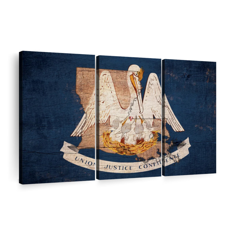«Louisiana Pelican», 3 pièces, H 42 po x l 65 po x P 1,25 po
