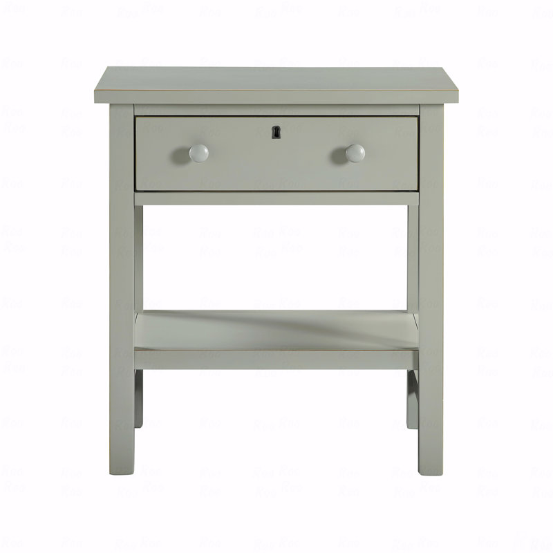 1-Drawer Storage Bedroom Nightstand, Gray