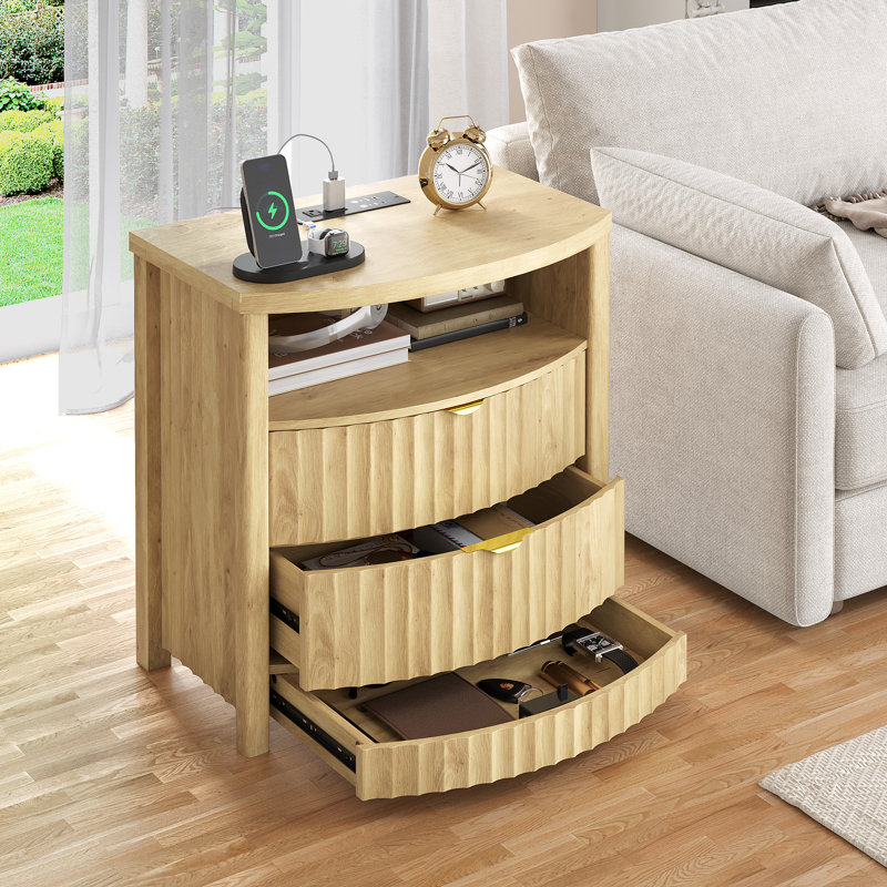 60cm W Bedside Table, Oak
