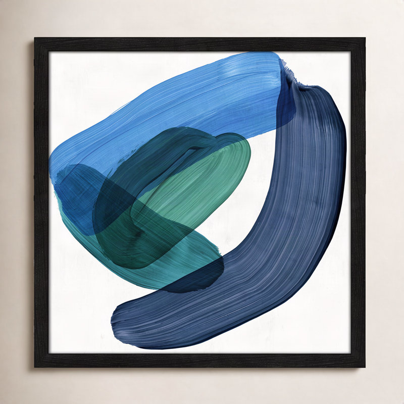 " Smooth Bend II " Painting Print, 17" H x 17" W x 0.75" D, Black