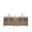 Ensemble de meuble-lavabo autoportant à double cuve 84 po avec plateau en marbre d'ingénierie et miroirs assortis Ravenna-109234235-109234233